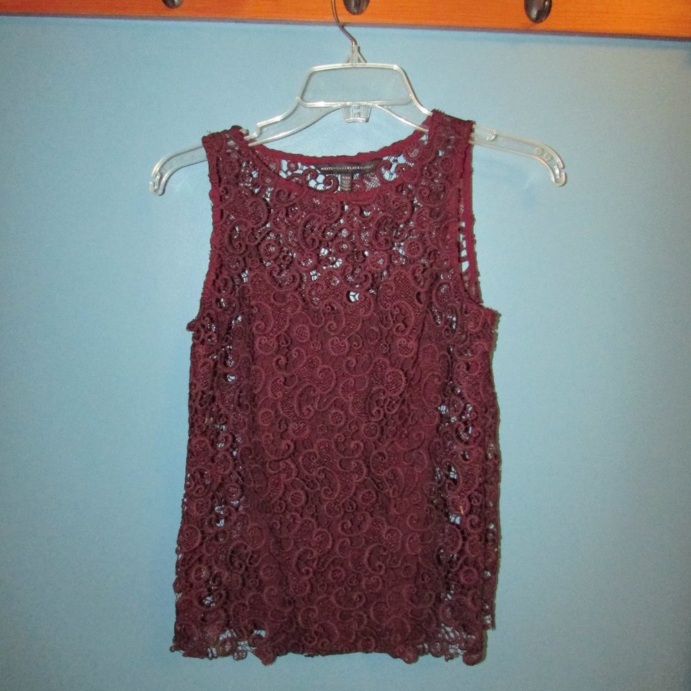 *2 for $25* WHBM Sleeveless Lace Tee - Picture 4 of 8